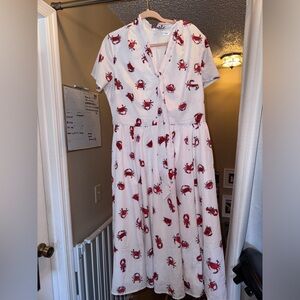 Lobster and Crab vintage style dress eshakti brand